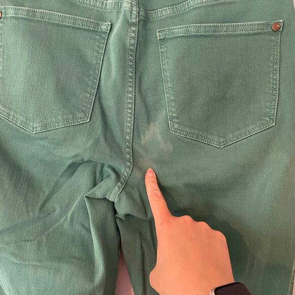 Judy Blue Teal Green Garment Dyed Bootcut Frayed Jeans Women's size 11 / 30 - Picture 11 of 11